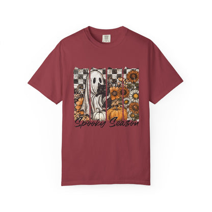 Comfort Colors Cute Strip Ghost Shirt, Halloween Costume, Vintage Vibe - PopCultureByDesign36