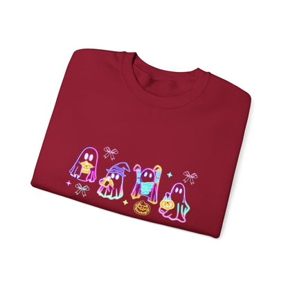 Ghost Neon Color Halloween Sweatshirt, Halloween Party Sweater - PopCultureByDesign36