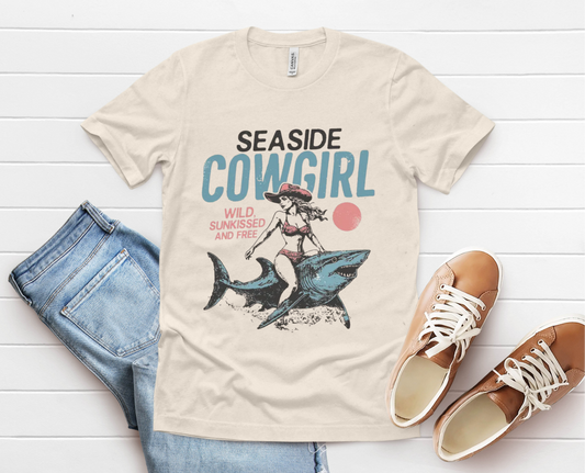 Seaside cowgirl retro summer Shirt, Western beach Shirt, Wild sunkissed Shirt - PopCultureByDesign36