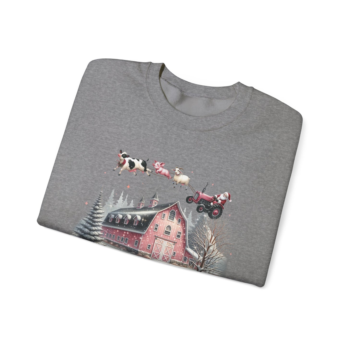 Christmas on the Farm Sweatshirt, Santa Tractor Farmhouse Tee - PopCultureByDesign36