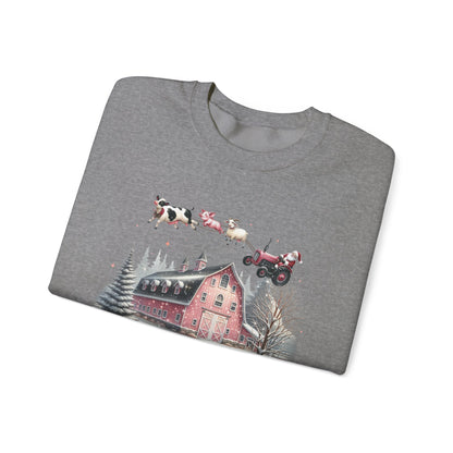Christmas on the Farm Sweatshirt, Santa Tractor Farmhouse Tee - PopCultureByDesign36
