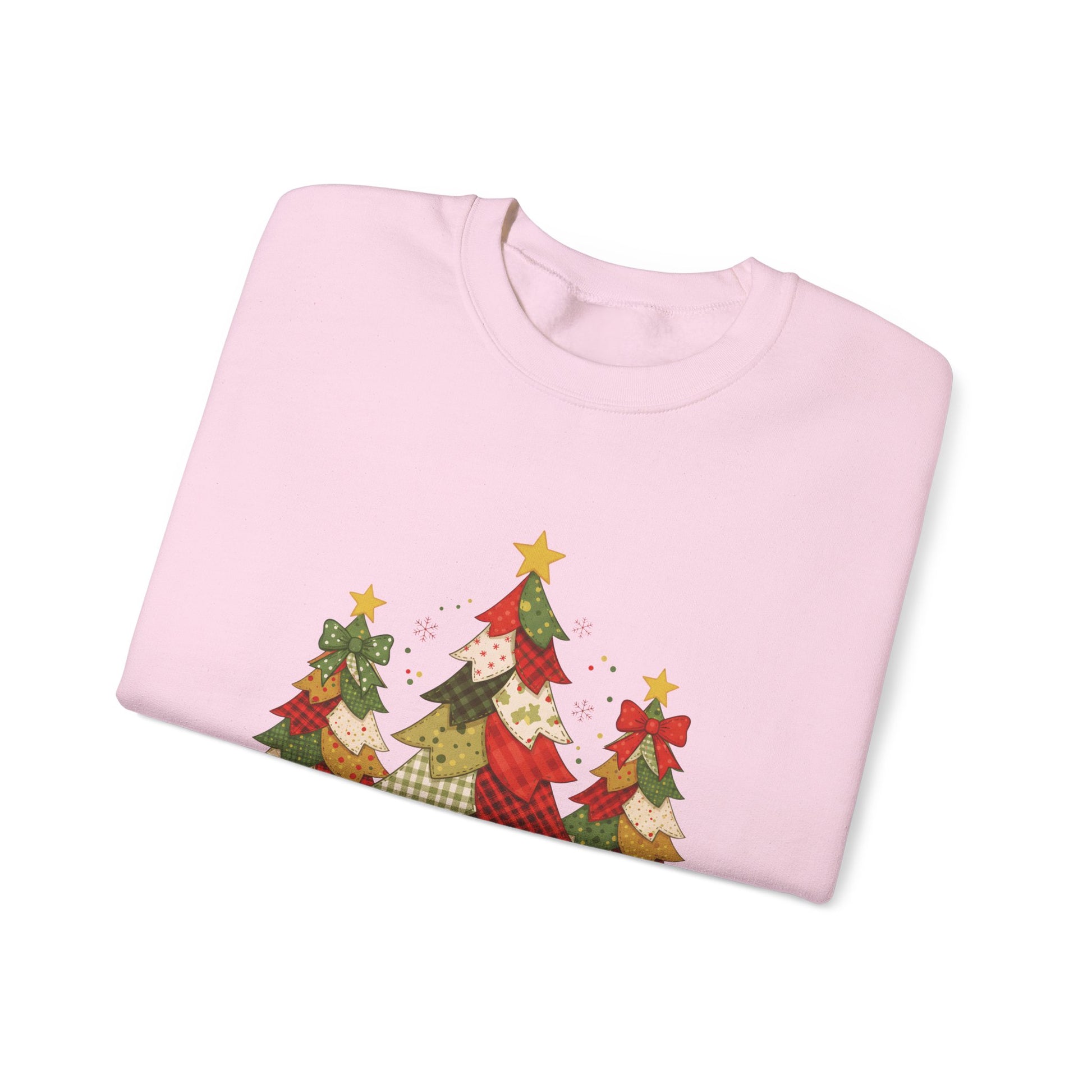 Christmas Tree Patchwork Quilt Style Sweatshirt, Merry Christmas Sweatshirt - PopCultureByDesign36