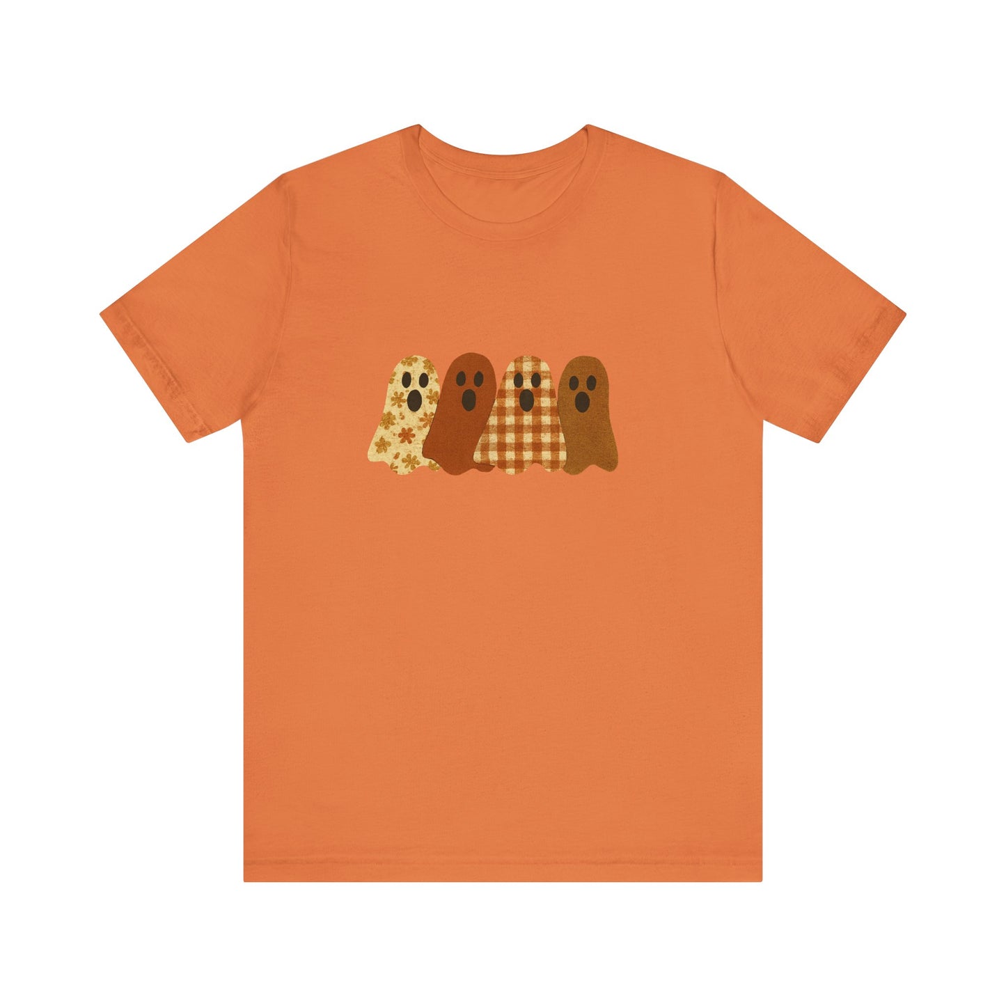 Funny Ghost Patchwork Tee, Cute Ghost Shirt, Boho Halloween Shirt - PopCultureByDesign36