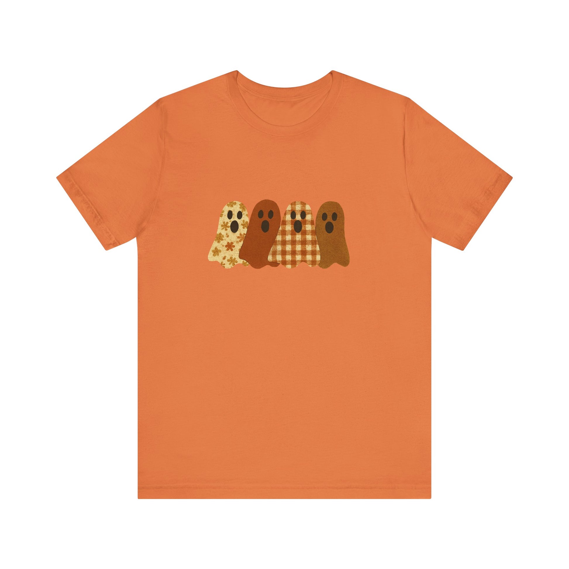 Funny Ghost Patchwork Tee, Cute Ghost Shirt, Boho Halloween Shirt - PopCultureByDesign36