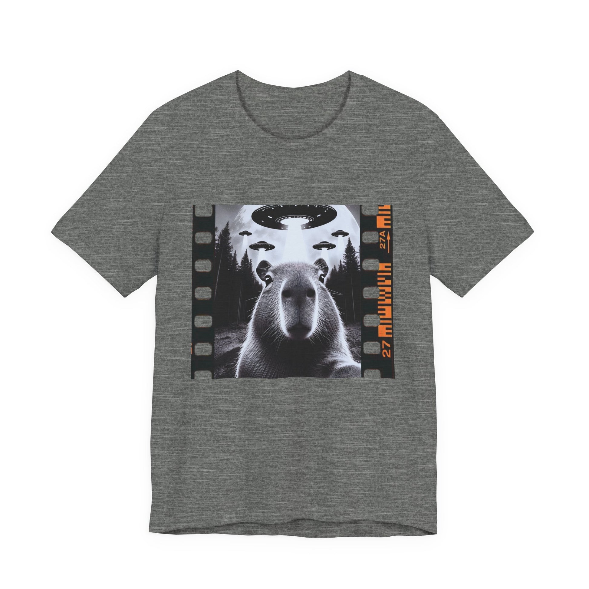 Capybara UFO Funny Tshirt, Cool Capybaras Meme T-Shirt, Alien Abduction Gift Tee - PopCultureByDesign36