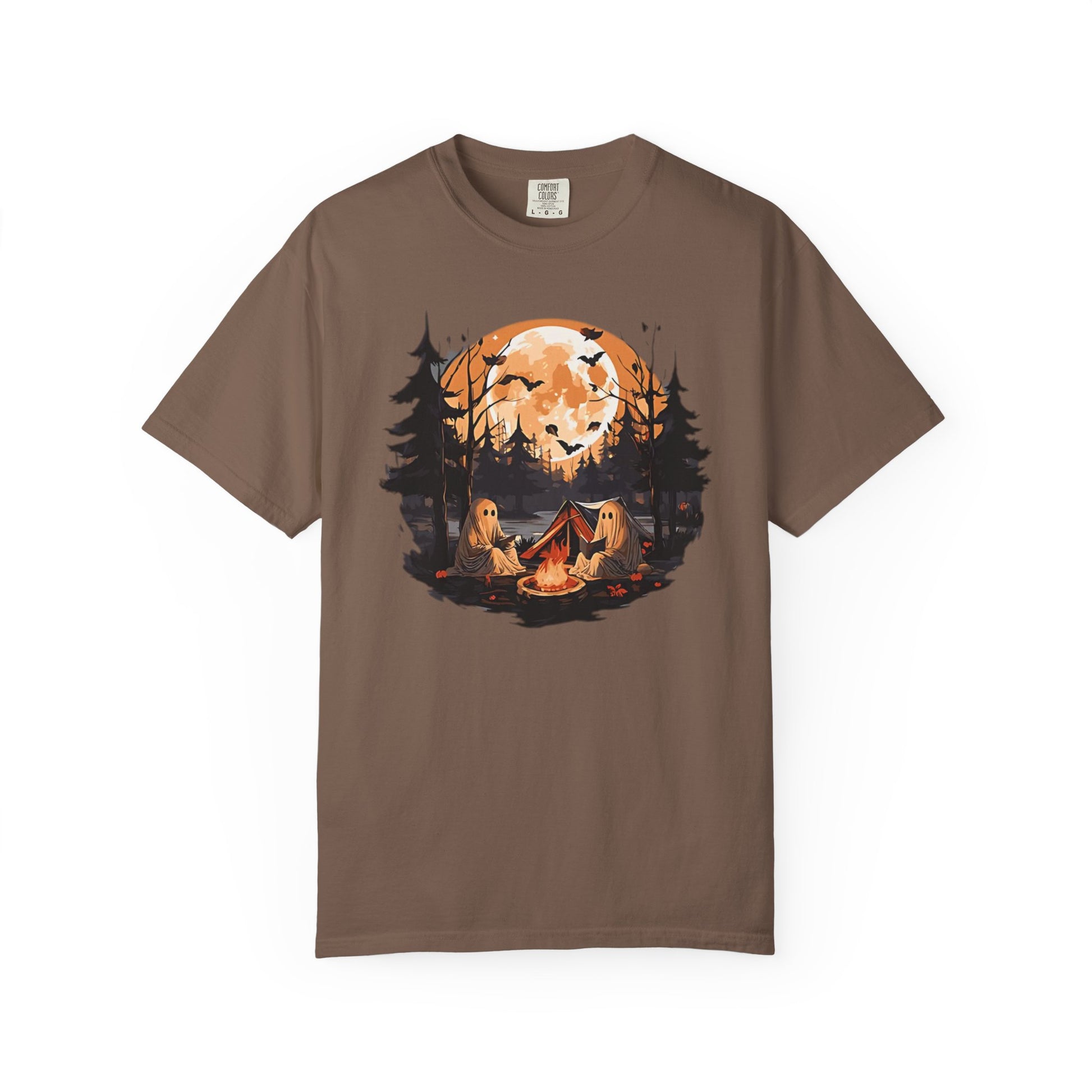 Cute Ghost Shirt, ghost reading Shirt, Cute campfire ghost - PopCultureByDesign36