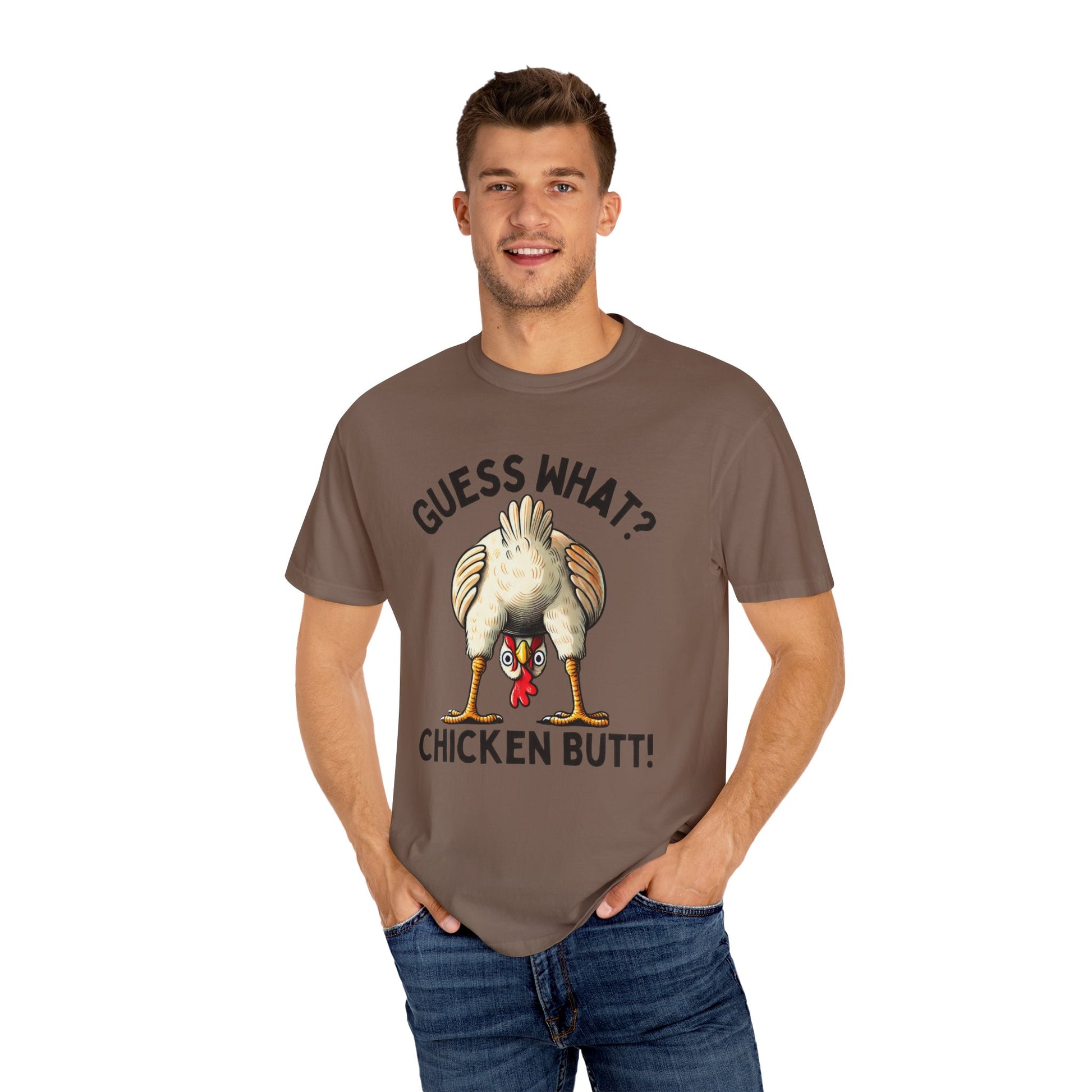 Funny Guess What Chicken Butt Humorous Chicken Lover Tee, Dad Joke Shirt - PopCultureByDesign36