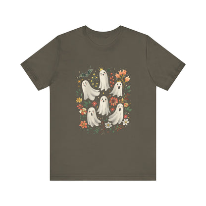 Boho Ghost T-Shirt, Halloween Tee, Spooky Bohemian Top - PopCultureByDesign36