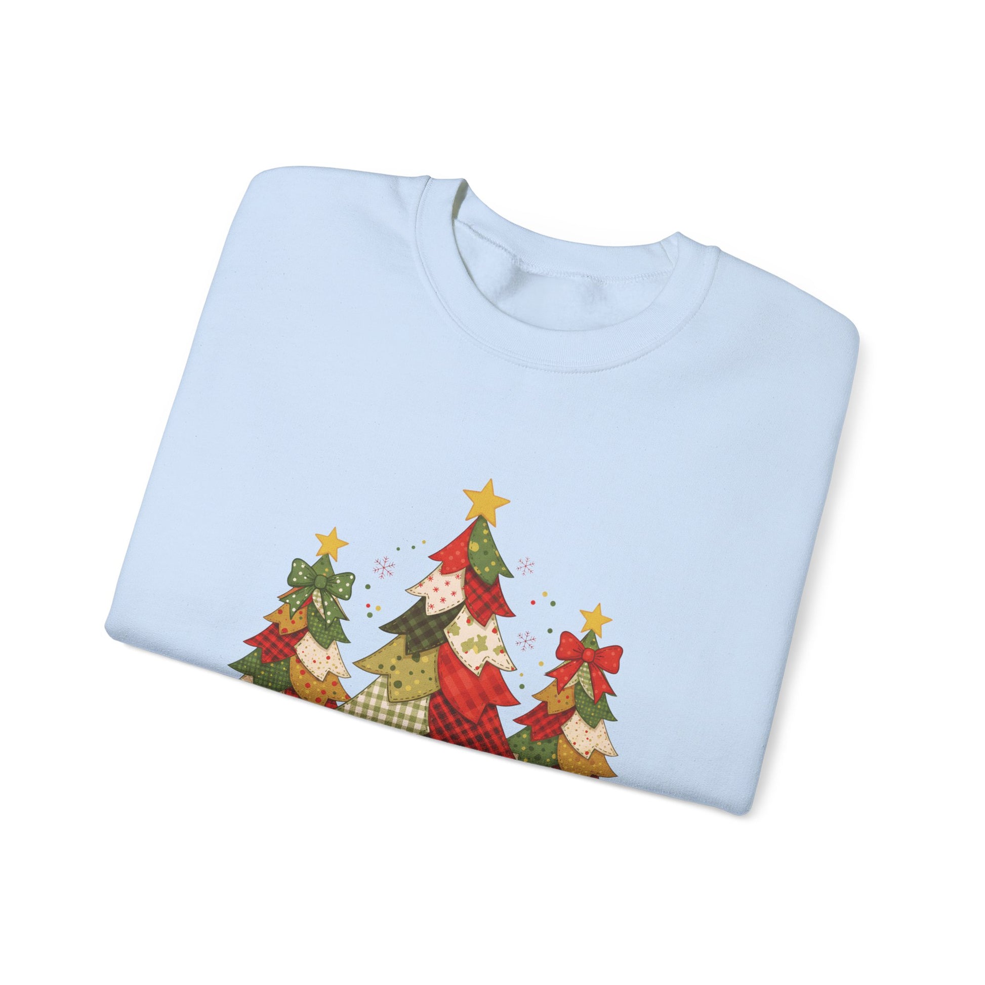 Christmas Tree Patchwork Quilt Style Sweatshirt, Merry Christmas Sweatshirt - PopCultureByDesign36