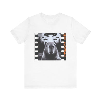 Capybara UFO Funny Tshirt, Cool Capybaras Meme T-Shirt, Alien Abduction Gift Tee - PopCultureByDesign36