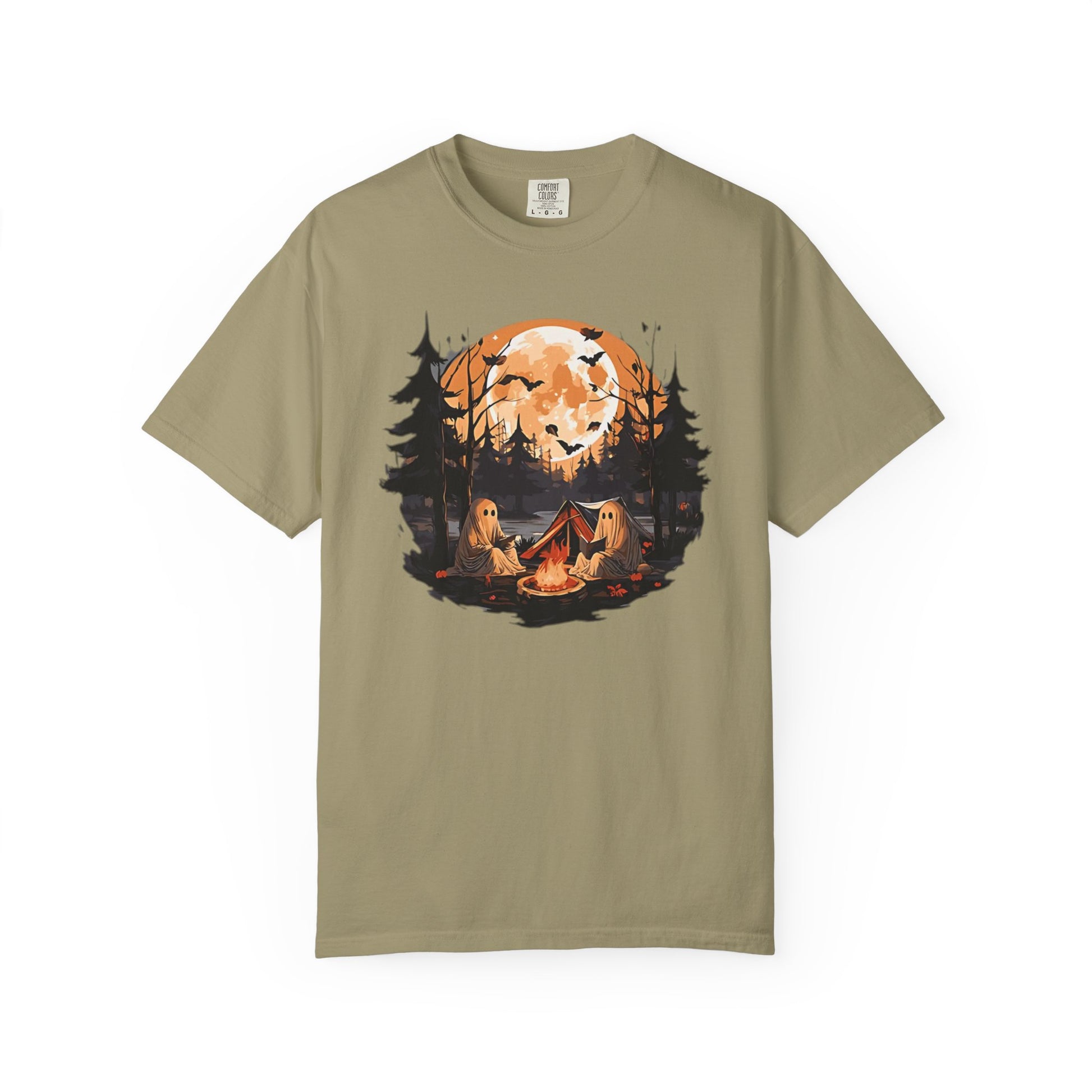 Cute Ghost Shirt, ghost reading Shirt, Cute campfire ghost - PopCultureByDesign36