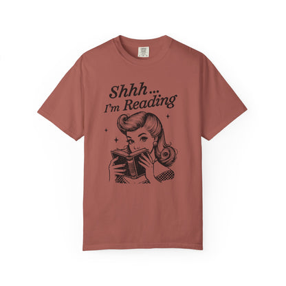 Shh I'm reading Comfort Colors® Unisex T-shirt, Book Lover Tee - PopCultureByDesign36