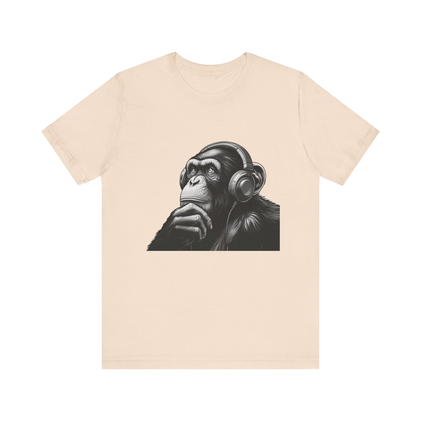 Chimpanzee Wearing Headphones Shirt, Pop Art Fans, Music Lover Shirt - PopCultureByDesign36