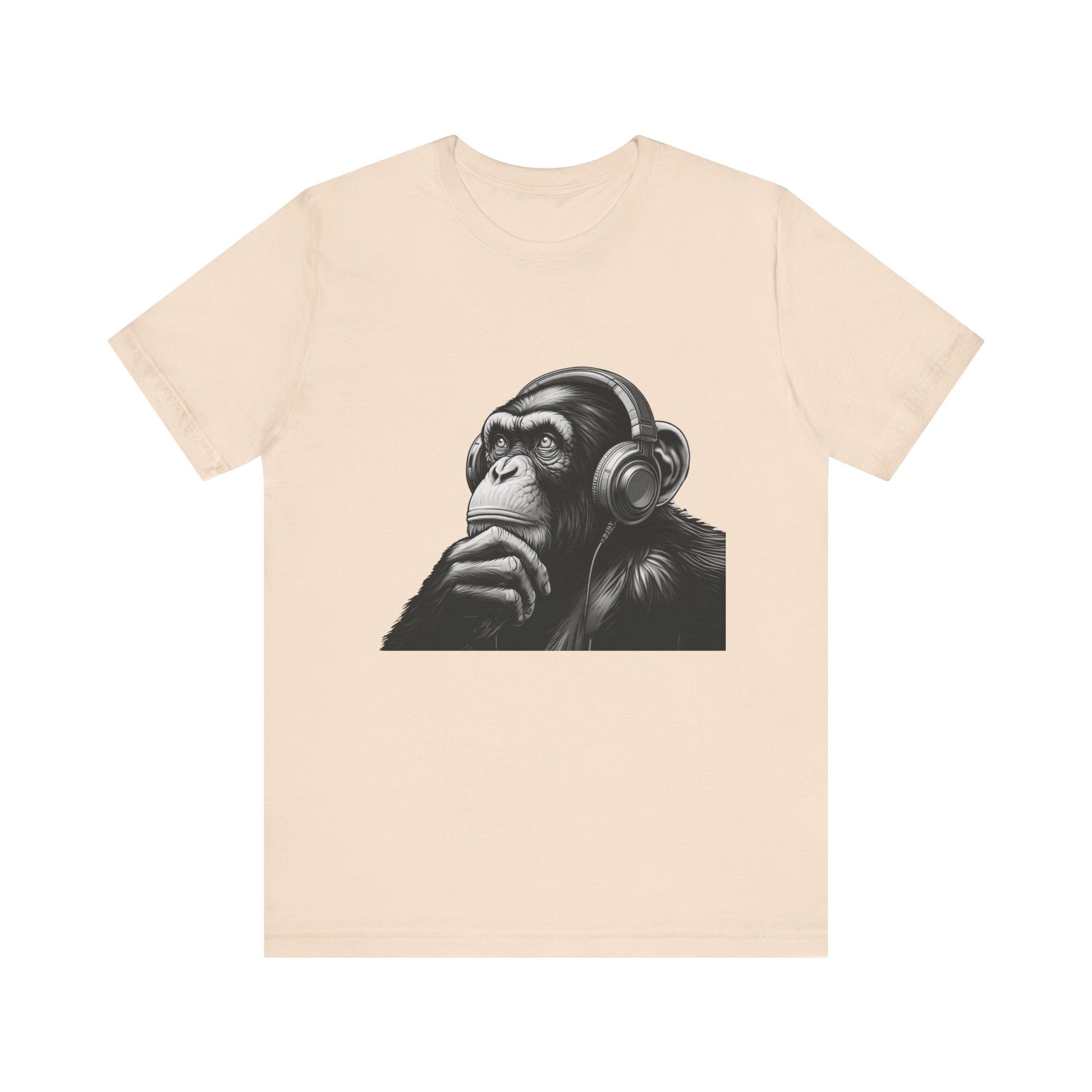 Chimpanzee Wearing Headphones Shirt, Pop Art Fans, Music Lover Shirt - PopCultureByDesign36