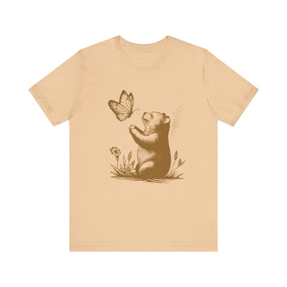 Bear Butterfly Shirt,Vintage Retro Bear Shirt, Cute Butterfly Tshirt - PopCultureByDesign36