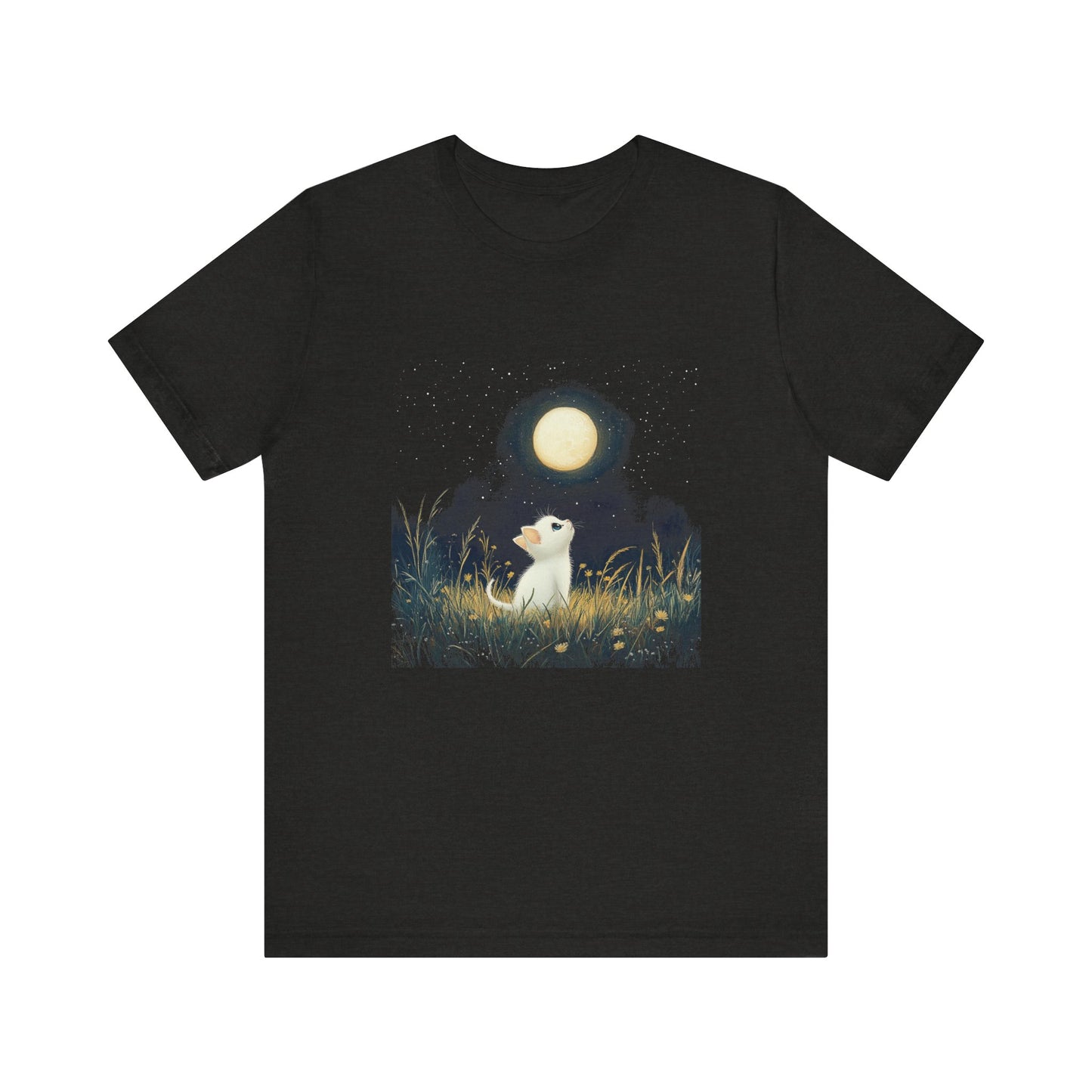 Retro Kitten Moon Tee Shirt, Cat Lover Gift, Moon Cat Top, Vintage Cat Shirt - PopCultureByDesign36