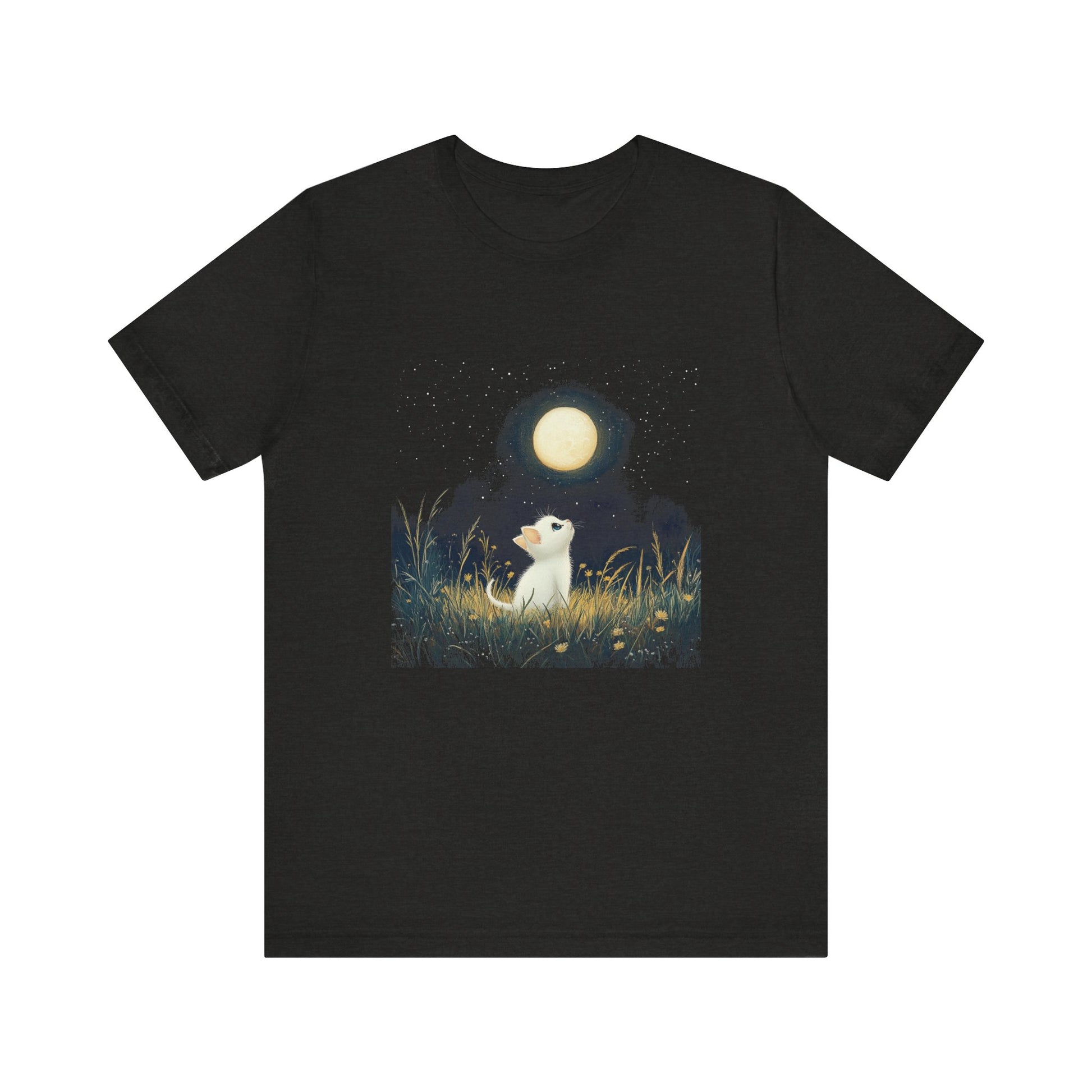 Retro Kitten Moon Tee Shirt, Cat Lover Gift, Moon Cat Top, Vintage Cat Shirt - PopCultureByDesign36
