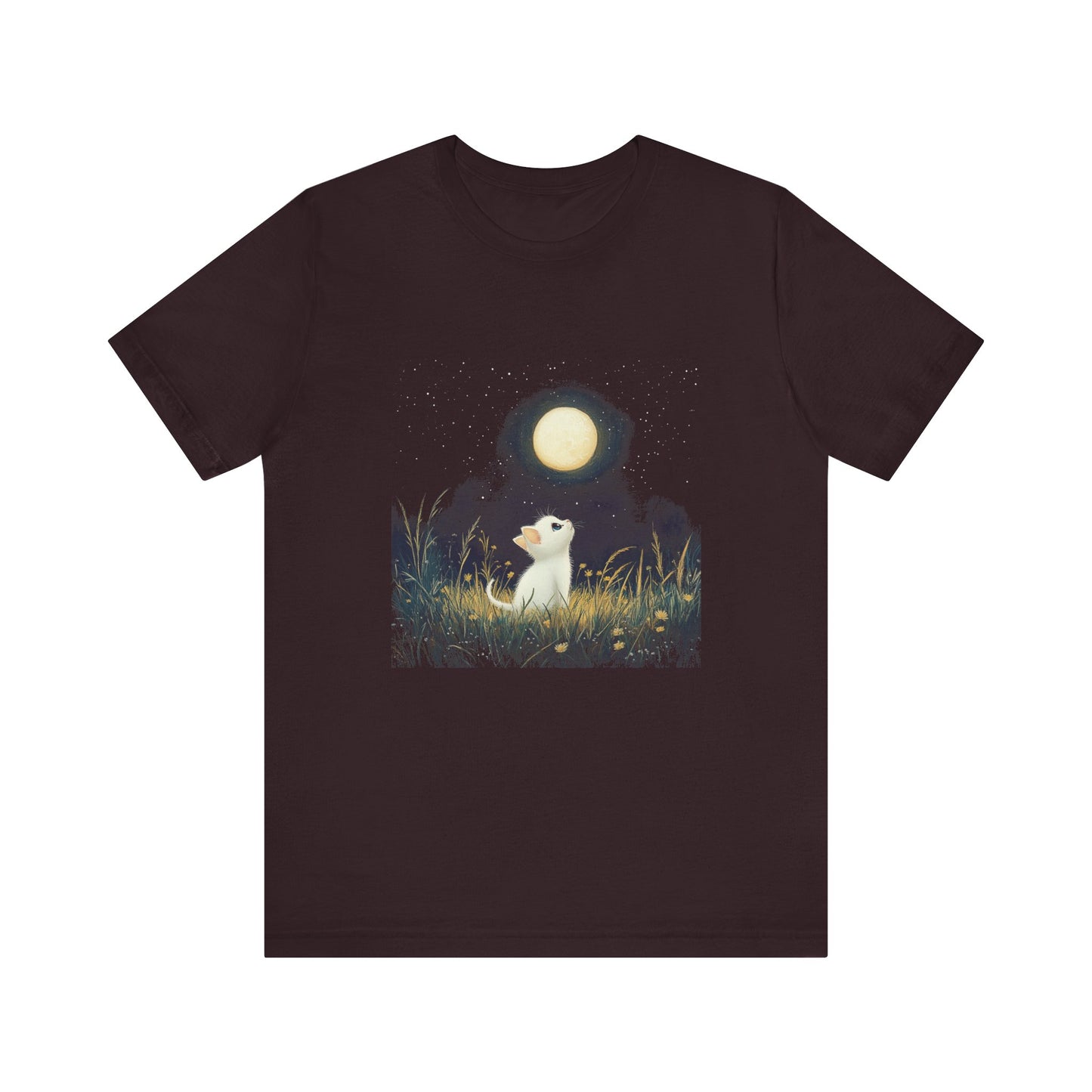 Retro Kitten Moon Tee Shirt, Cat Lover Gift, Moon Cat Top, Vintage Cat Shirt - PopCultureByDesign36