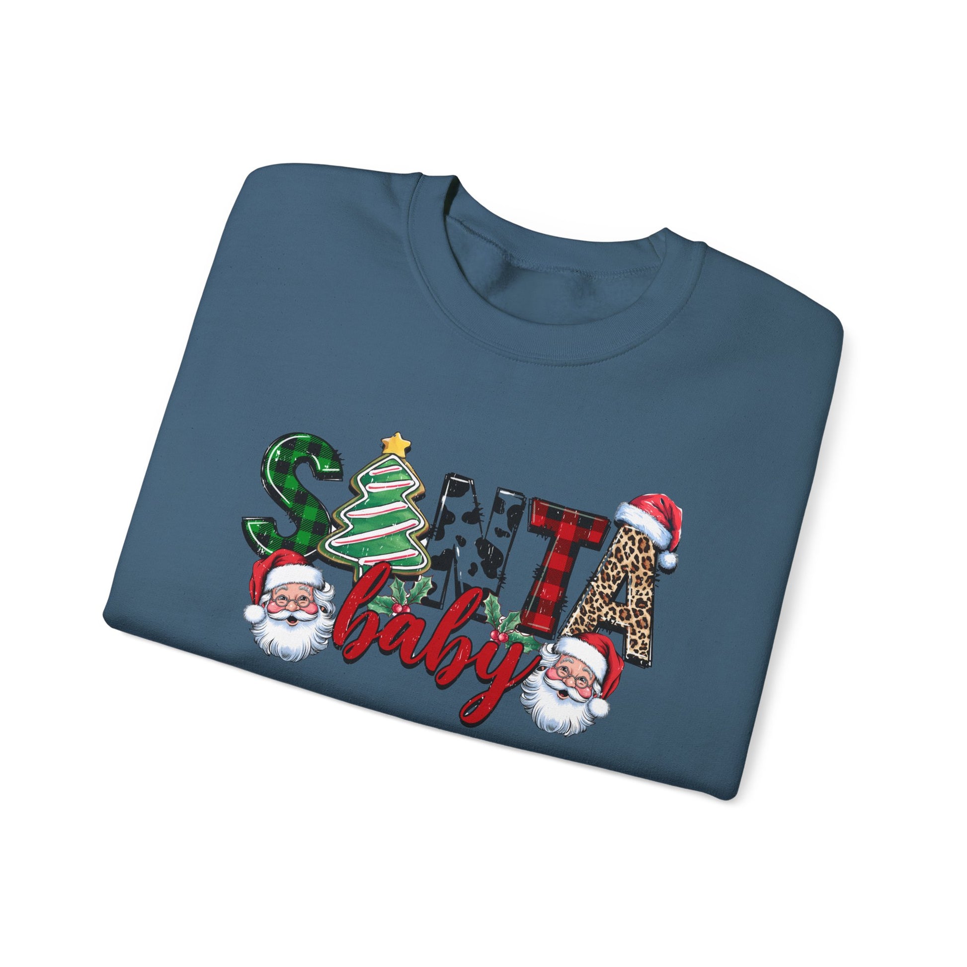 Santa Baby Sweatshirt, Merry Christmas Sweater, Retro Santa Sweatshirt - PopCultureByDesign36