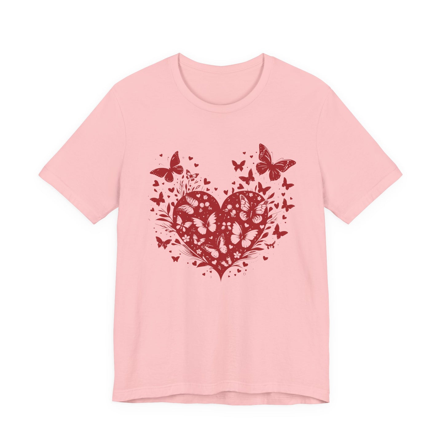 Butterfly Heart Valentines Day Shirt, Butterfly Valentine Tee, Cute Heart T-Shirt - PopCultureByDesign36