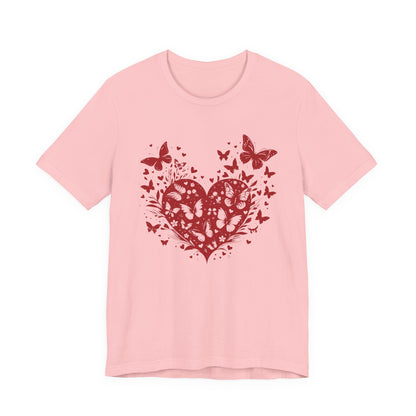 Butterfly Heart Valentines Day Shirt, Butterfly Valentine Tee, Cute Heart T-Shirt - PopCultureByDesign36