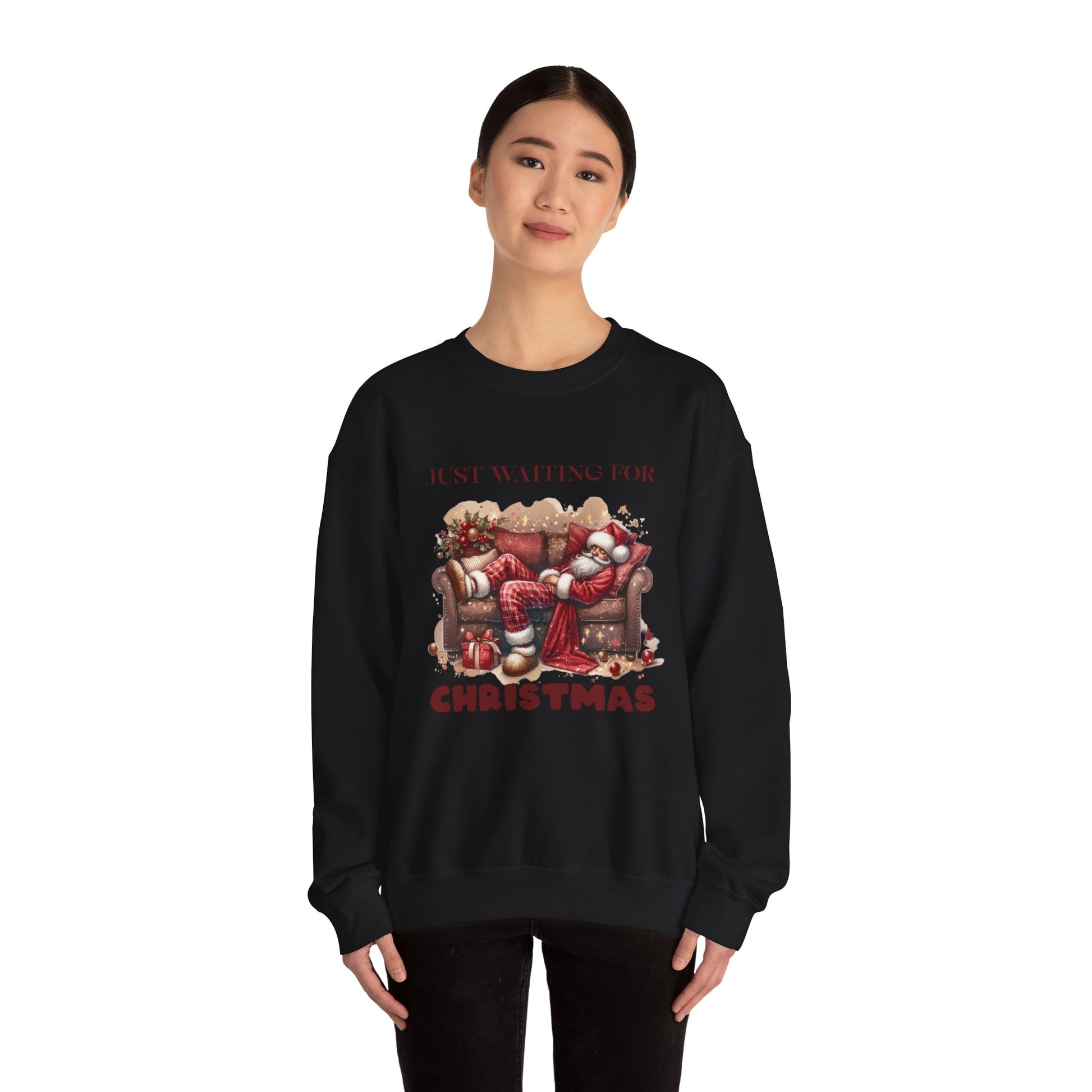 Just Waiting For Christmas Sweatshirt,Santa Clause Shirt ,Funny Christmas Shirt - PopCultureByDesign36