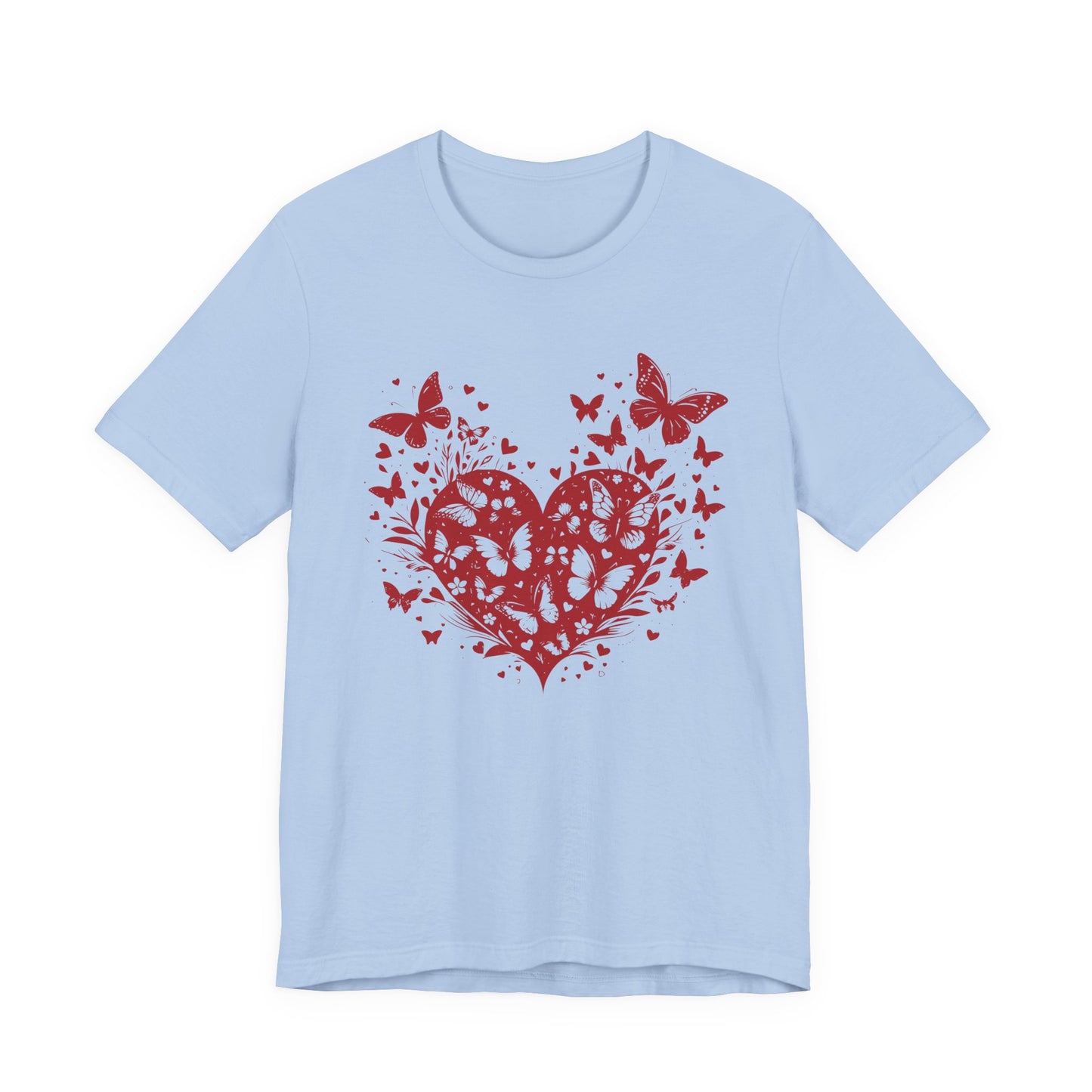 Butterfly Heart Valentines Day Shirt, Butterfly Valentine Tee, Cute Heart T-Shirt - PopCultureByDesign36