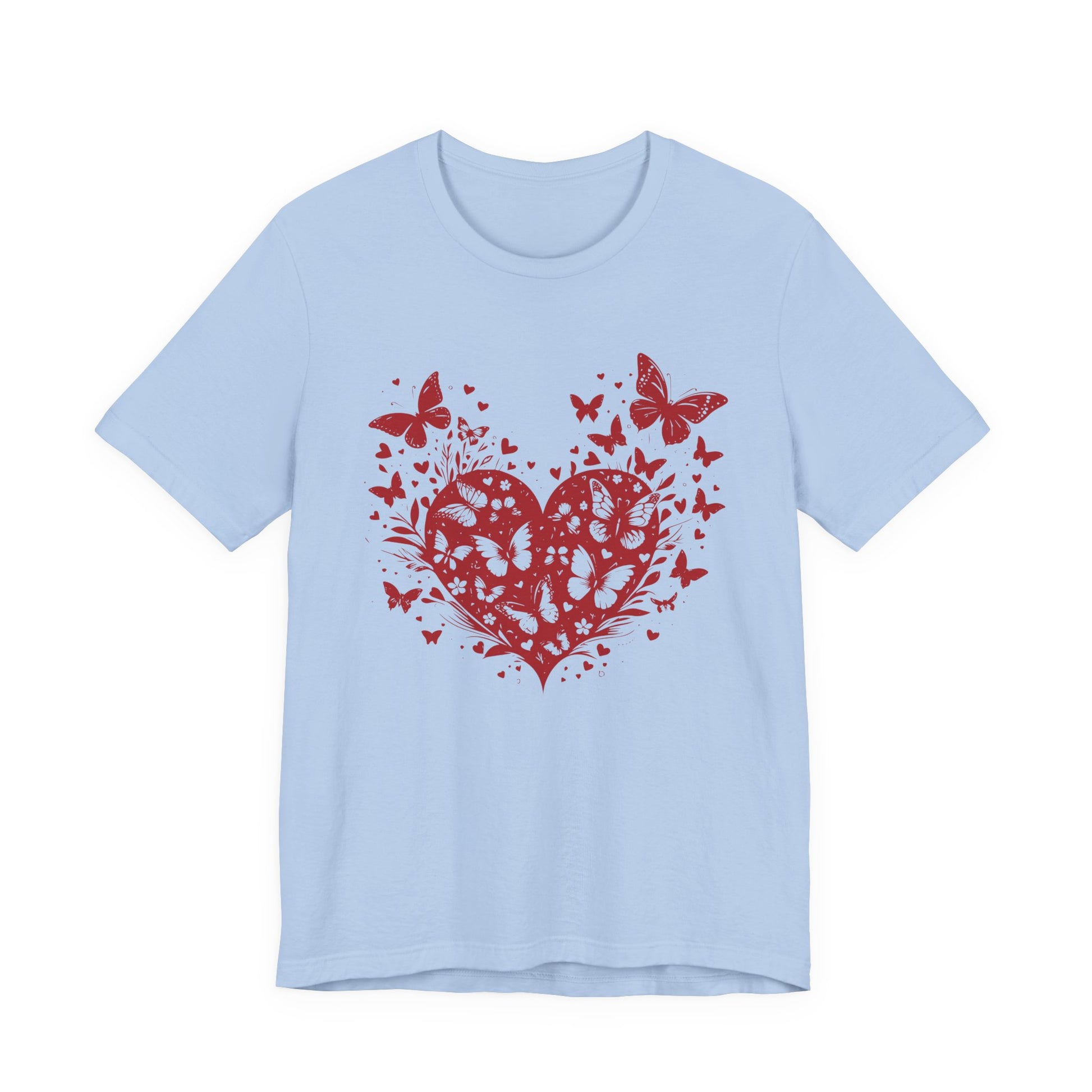 Butterfly Heart Valentines Day Shirt, Butterfly Valentine Tee, Cute Heart T-Shirt - PopCultureByDesign36