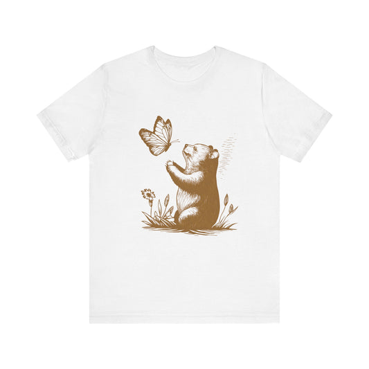Bear Butterfly Shirt,Vintage Retro Bear Shirt, Cute Butterfly Tshirt - PopCultureByDesign36