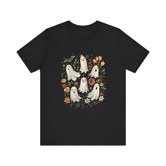 Boho Ghost T-Shirt, Halloween Tee, Spooky Bohemian Top - PopCultureByDesign36