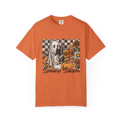 Comfort Colors Cute Strip Ghost Shirt, Halloween Costume, Vintage Vibe - PopCultureByDesign36