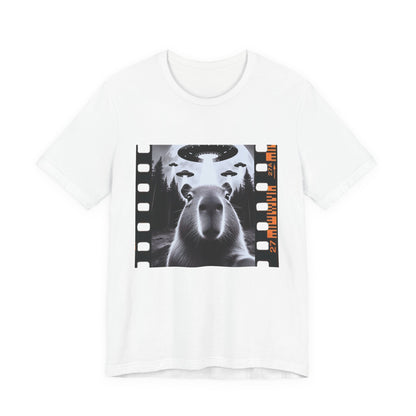 Capybara UFO Funny Tshirt, Cool Capybaras Meme T-Shirt, Alien Abduction Gift Tee - PopCultureByDesign36