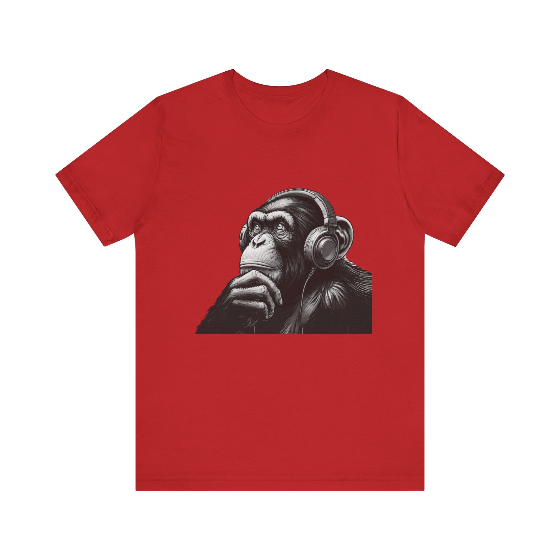 Chimpanzee Wearing Headphones Shirt, Pop Art Fans, Music Lover Shirt - PopCultureByDesign36