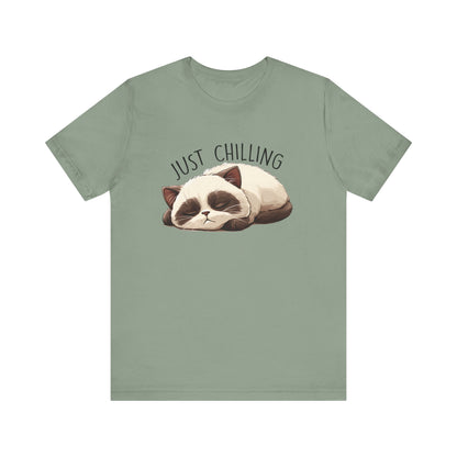Just Chilling, Lazy Cat Shirt, Cute Cat Shirt, Cat Lover Gift, Funny Cat Shirt - PopCultureByDesign36