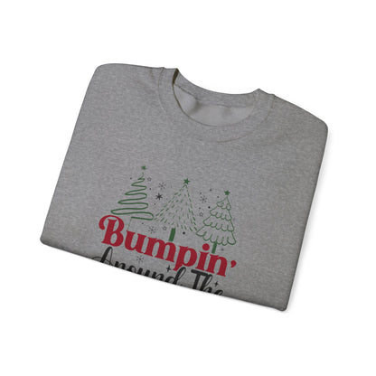 Bumpin Around Christmas Tree Sweatshirt, Pregnancy Reveal Sweater, Xmas Pregnant Shirt - PopCultureByDesign36