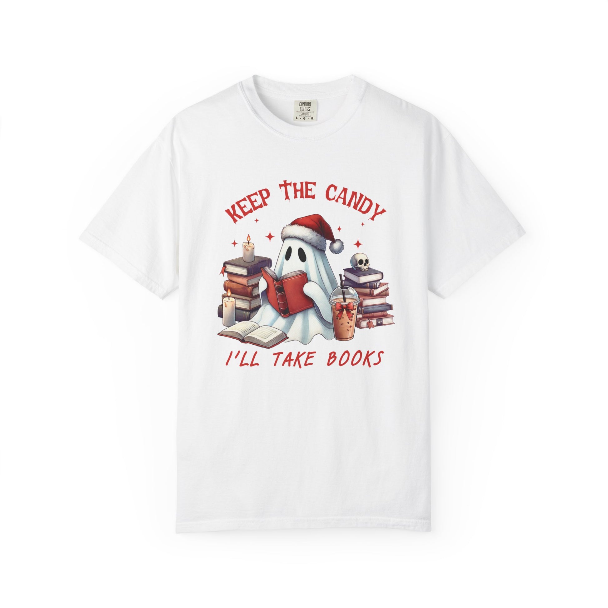 Retro Ghost Reading Books shirt, Librarian Ghost Halloween, Halloween Tee - PopCultureByDesign36
