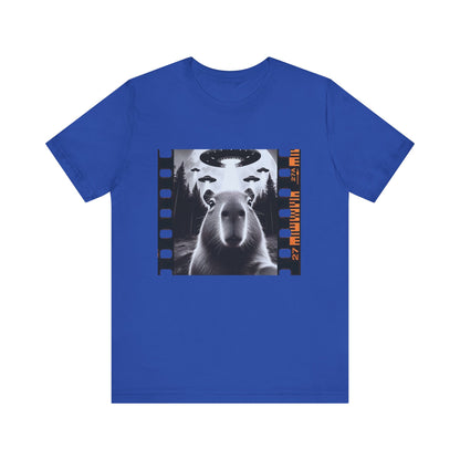 Capybara UFO Funny Tshirt, Cool Capybaras Meme T-Shirt, Alien Abduction Gift Tee - PopCultureByDesign36