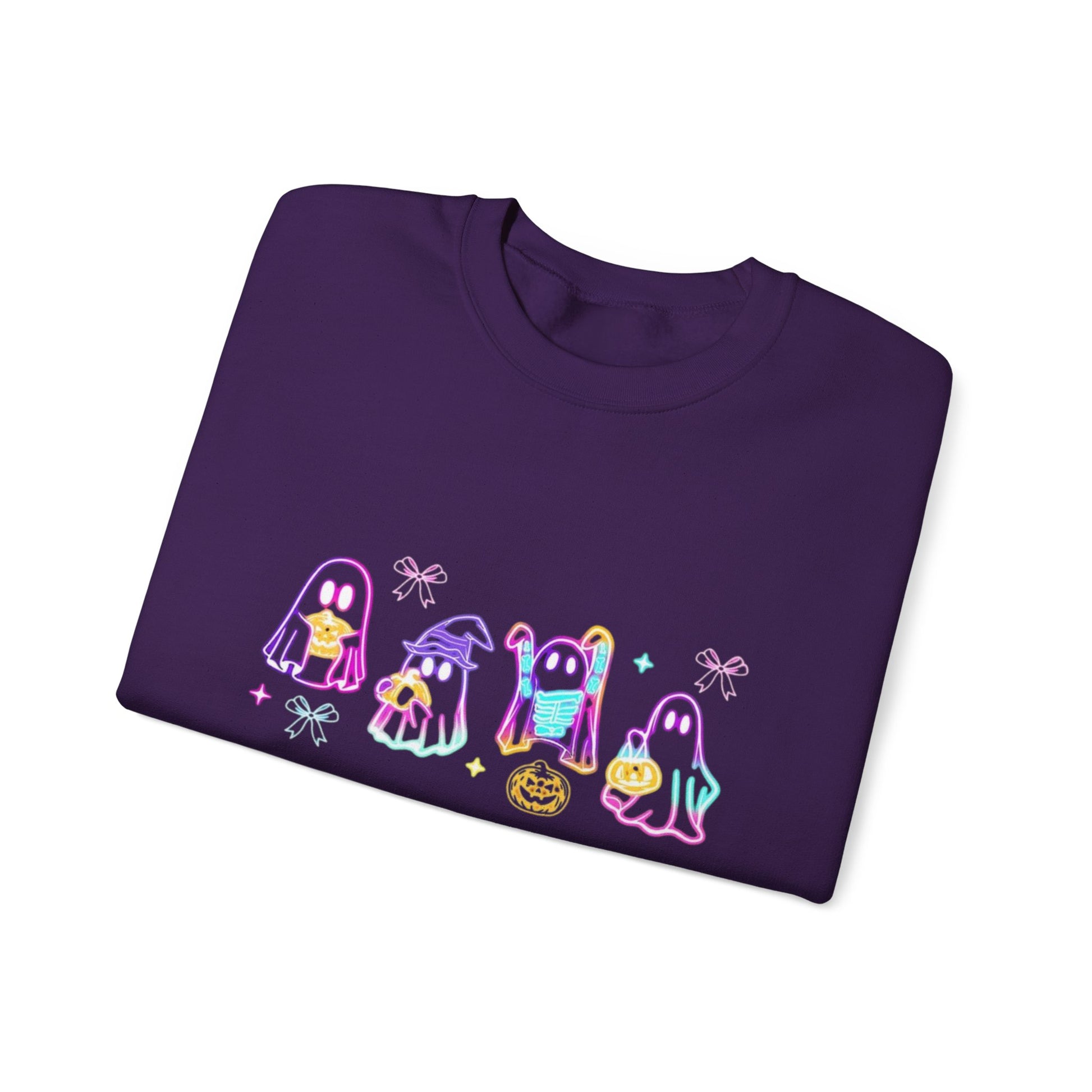 Ghost Neon Color Halloween Sweatshirt, Halloween Party Sweater - PopCultureByDesign36