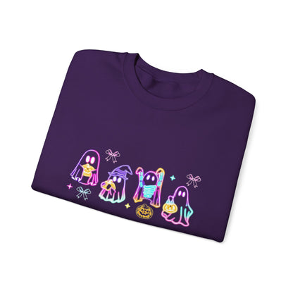 Ghost Neon Color Halloween Sweatshirt, Halloween Party Sweater - PopCultureByDesign36