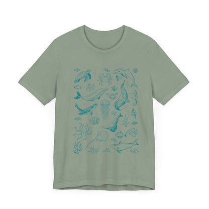 Vintage Ocean Tattoo Style T-Shirt, Retro Ocean Shirt, Ocean Shirt For Men - PopCultureByDesign36
