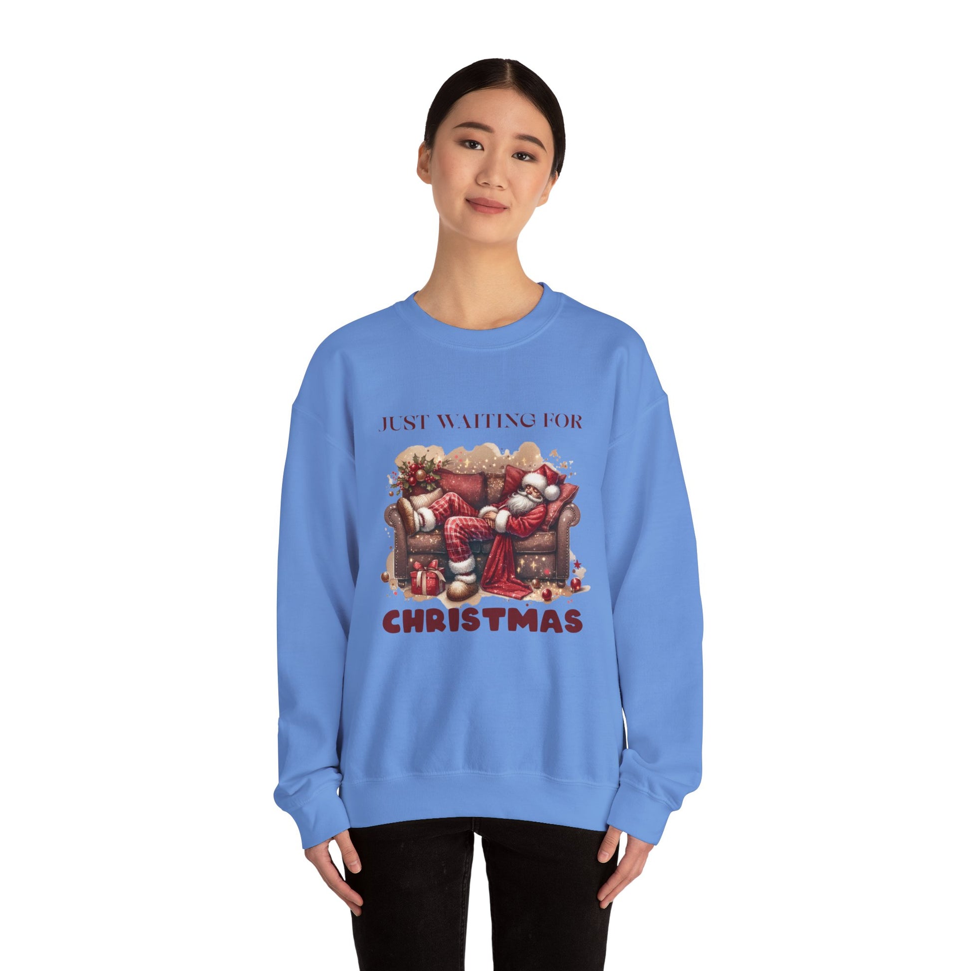 Just Waiting For Christmas Sweatshirt,Santa Clause Shirt ,Funny Christmas Shirt - PopCultureByDesign36