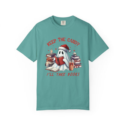 Retro Ghost Reading Books shirt, Librarian Ghost Halloween, Halloween Tee - PopCultureByDesign36