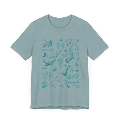 Vintage Ocean Tattoo Style T-Shirt, Retro Ocean Shirt, Ocean Shirt For Men - PopCultureByDesign36