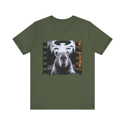 Capybara UFO Funny Tshirt, Cool Capybaras Meme T-Shirt, Alien Abduction Gift Tee - PopCultureByDesign36