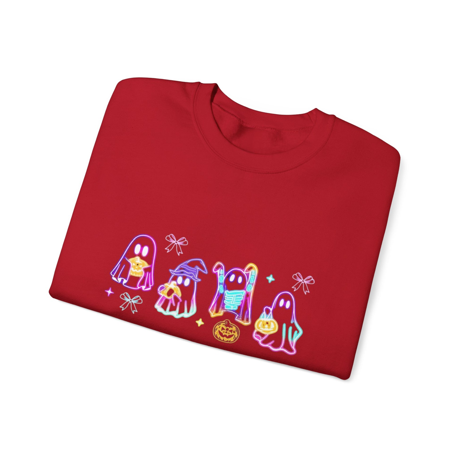 Ghost Neon Color Halloween Sweatshirt, Halloween Party Sweater - PopCultureByDesign36