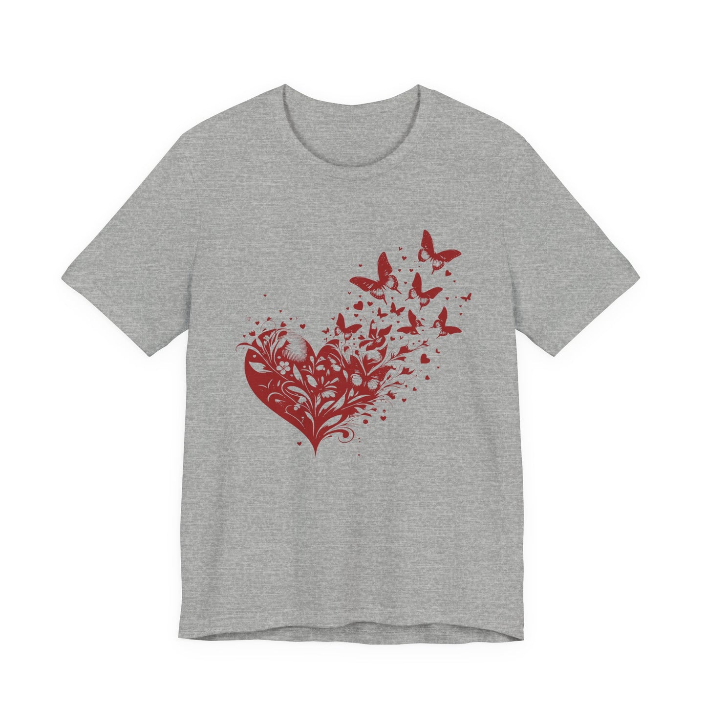 Butterfly Heart Valentines Day Shirt, Butterfly Valentine Tee, Cute Heart T-Shirt - PopCultureByDesign36