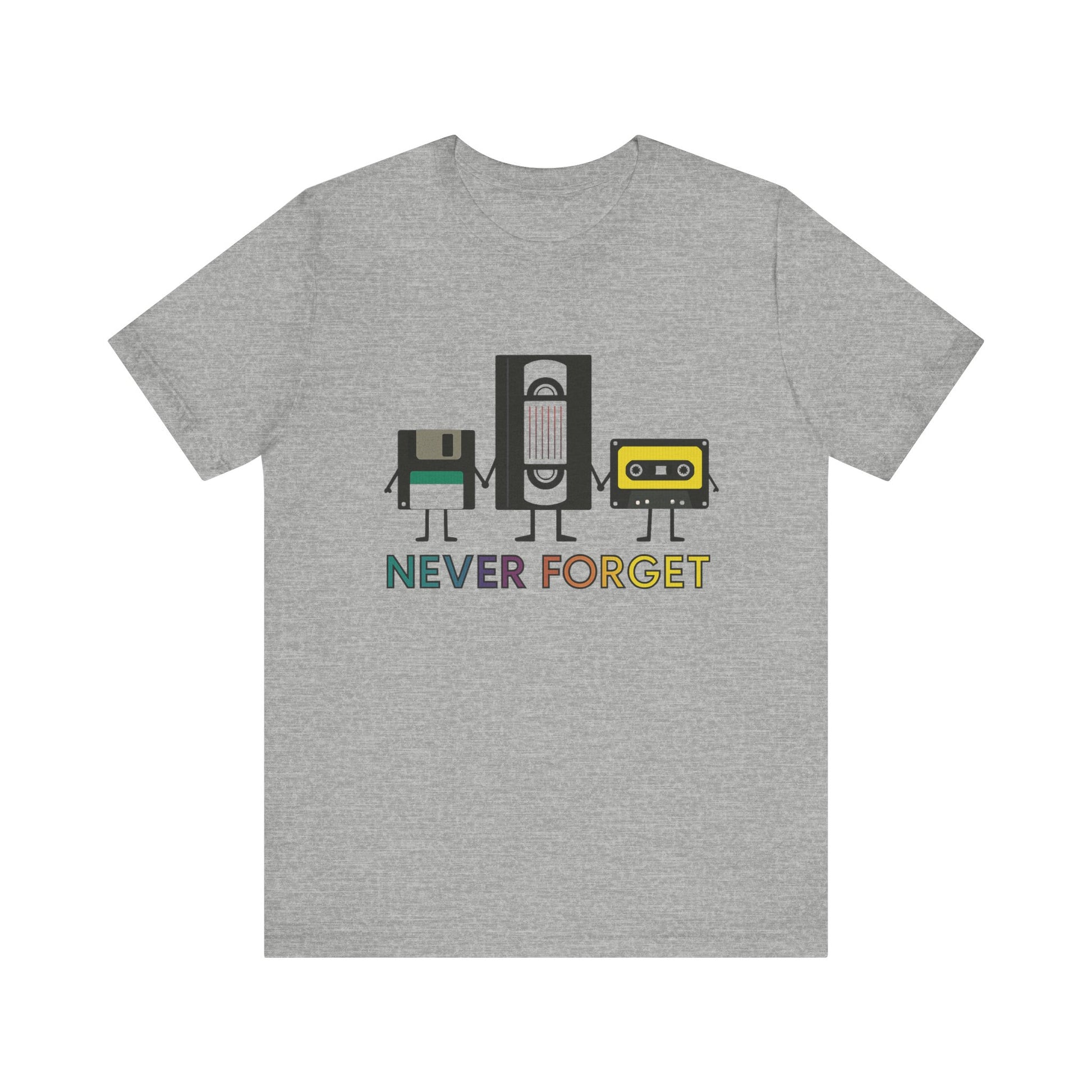 Retro VHS & Cassette Tape Unisex Tee, Vintage Never Forget T-Shirt - PopCultureByDesign36