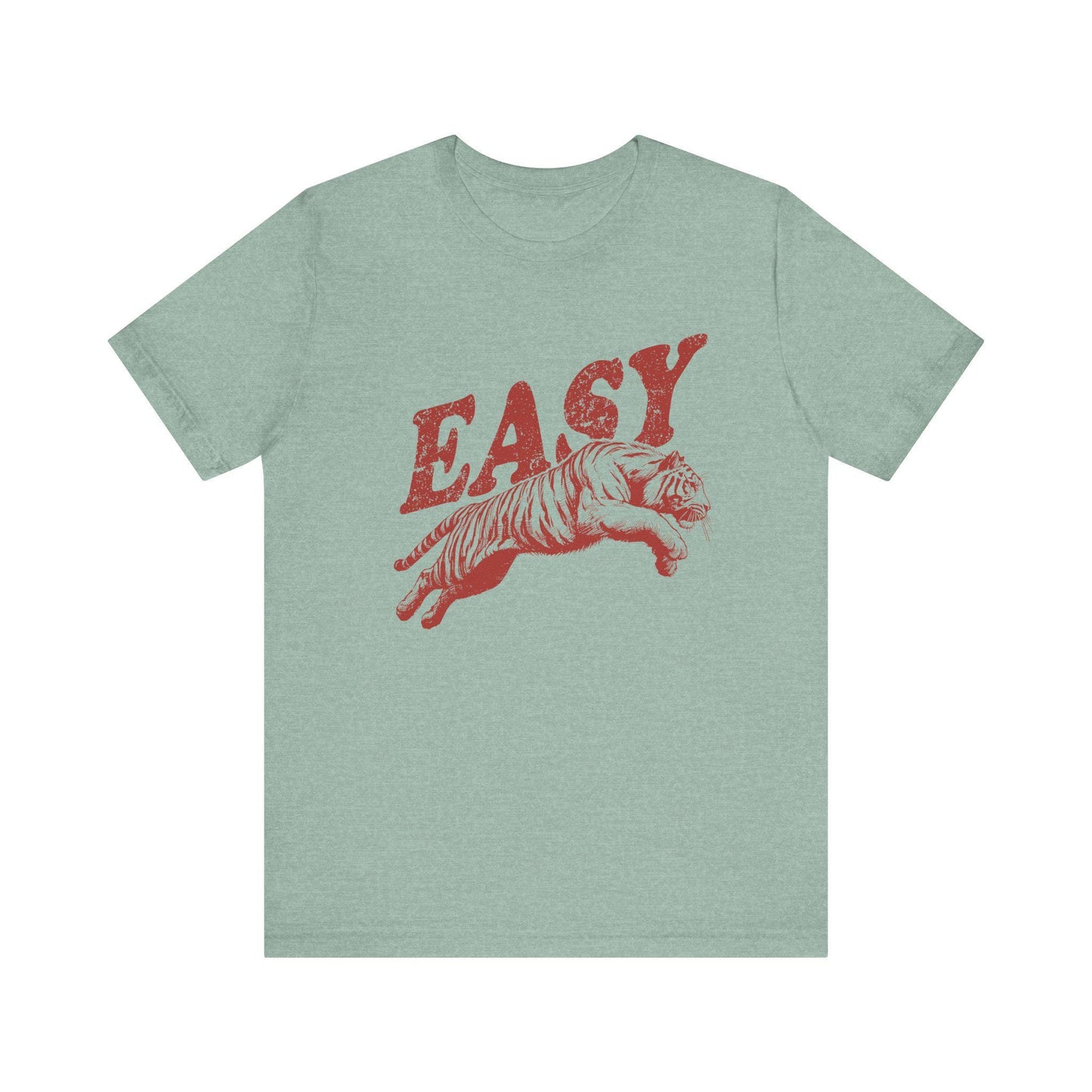 Easy Red Tiger Shirt, Retro Boho Tee, Unisex Trendy Aesthetic Shirt, Oversized Graphic Tee, Hippie Clothes, Indie Shirt, Funny Tiger Tee