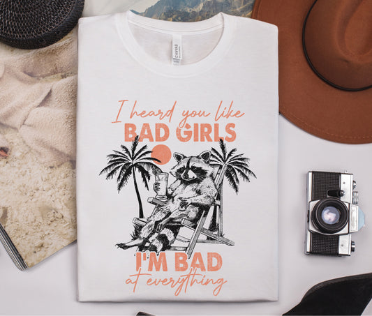Vintage I Heard You Like Bad Girls Shirt, Western Racoon Tshirt, Cowgirl Trash Panda Shirt, Retro 90s Cowboy Graphic Tee, Weirdcore Meme
